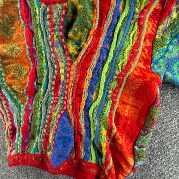 COOGI Australia Pure New Wool Sweater Colorful Red Crew Neck Pullover Medium - Picture 4 of 16